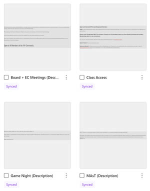 A sample of the content patterns we use to manage our events.